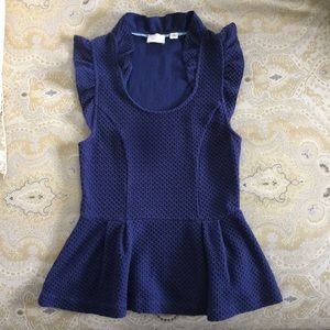 Blue Peplum Top from Anthropologie